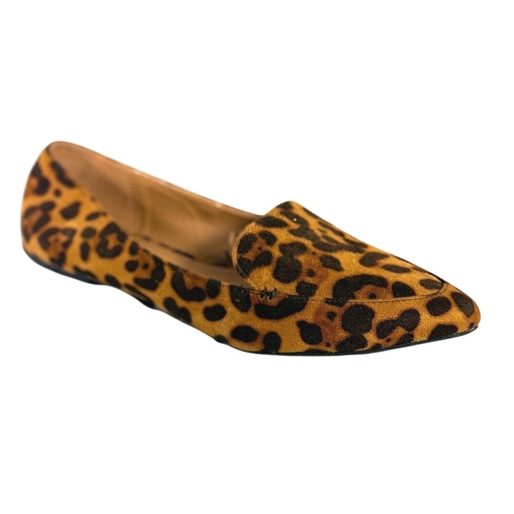 Report Elsey Size 11 Leopard Print Pointed Loafers Brown Black Animal Flat Shoe